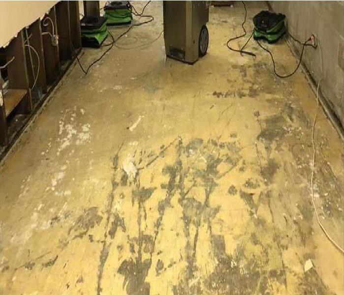 flooring removed during restoration process