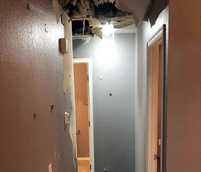 water caused ceiling to collapse